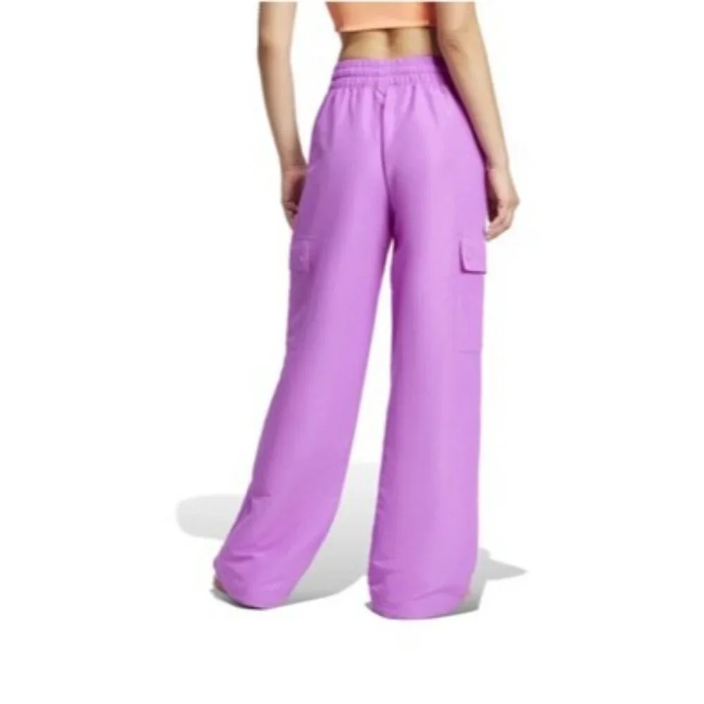 Adidas Originals Women's Essentials Woven Cargo Pants Size Small Purple Burst - Picture 3 of 16